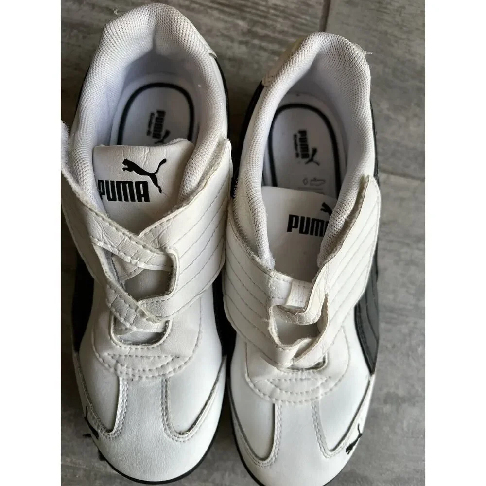 PUMA Boys Girls Little Kids White Black Easy Slip On Casual Shoes Sneakers 13